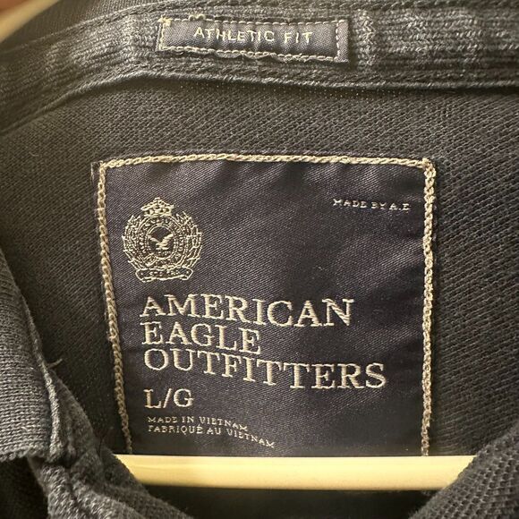 American Eagle Outfitters Polo Style Blue Shirt Quarter Button Up Men - Picture 4 of 4